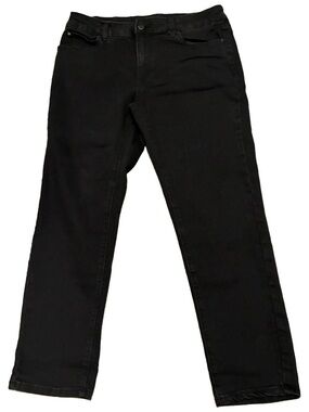 Tahari Black Straight-Leg Jeans